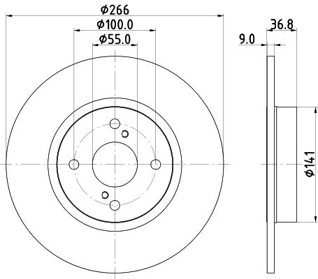 Bremsscheibe Hinterachse Hella Pagid 8DD 355 114-781 von Hella Pagid