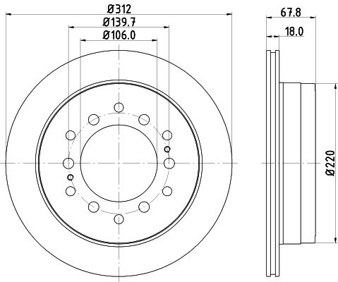 Bremsscheibe Hinterachse Hella Pagid 8DD 355 114-861 von Hella Pagid