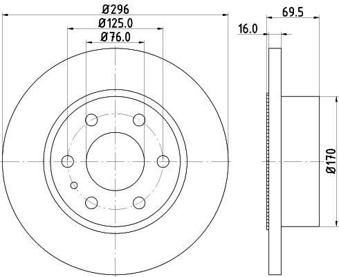 Bremsscheibe Hinterachse Hella Pagid 8DD 355 115-521 von Hella Pagid