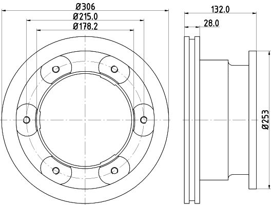 Bremsscheibe Hinterachse Hella Pagid 8DD 355 115-551 von Hella Pagid