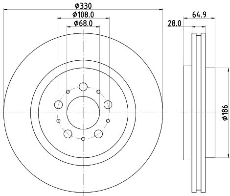 Bremsscheibe Hinterachse Hella Pagid 8DD 355 115-601 von Hella Pagid