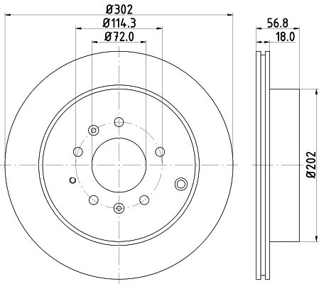 Bremsscheibe Hinterachse Hella Pagid 8DD 355 115-791 von Hella Pagid