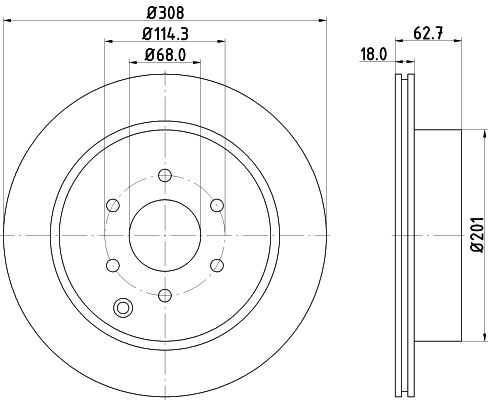 Bremsscheibe Hinterachse Hella Pagid 8DD 355 115-851 von Hella Pagid