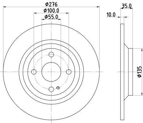 Bremsscheibe Hinterachse Hella Pagid 8DD 355 116-071 von Hella Pagid