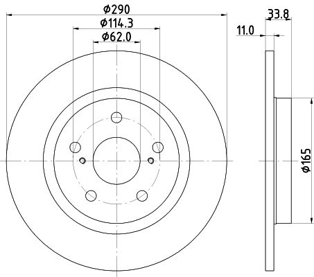 Bremsscheibe Hinterachse Hella Pagid 8DD 355 116-121 von Hella Pagid