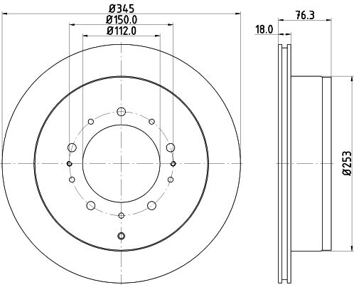 Bremsscheibe Hinterachse Hella Pagid 8DD 355 116-331 von Hella Pagid