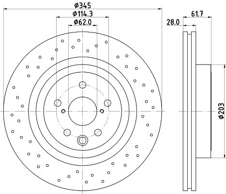 Bremsscheibe Hinterachse Hella Pagid 8DD 355 116-511 von Hella Pagid