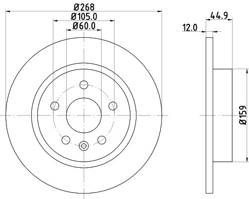 Bremsscheibe Hinterachse Hella Pagid 8DD 355 116-581 von Hella Pagid