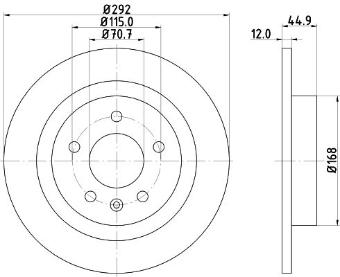 Bremsscheibe Hinterachse Hella Pagid 8DD 355 116-601 von Hella Pagid