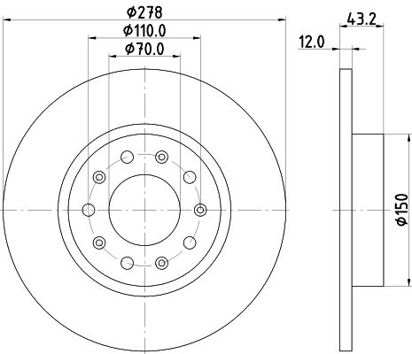 Bremsscheibe Hinterachse Hella Pagid 8DD 355 116-671 von Hella Pagid