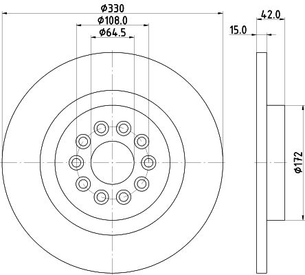 Bremsscheibe Hinterachse Hella Pagid 8DD 355 116-711 von Hella Pagid