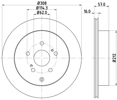 Bremsscheibe Hinterachse Hella Pagid 8DD 355 116-781 von Hella Pagid