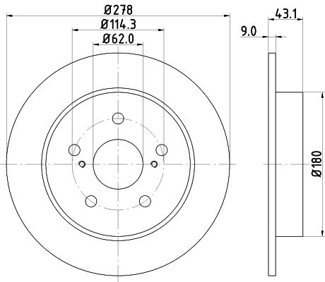 Bremsscheibe Hinterachse Hella Pagid 8DD 355 116-791 von Hella Pagid