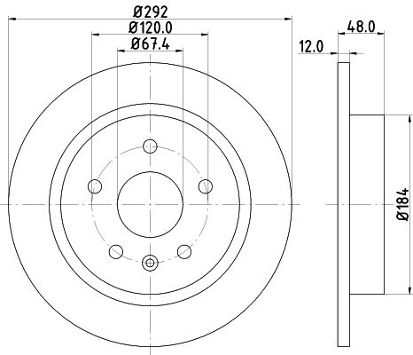 Bremsscheibe Hinterachse Hella Pagid 8DD 355 116-831 von Hella Pagid