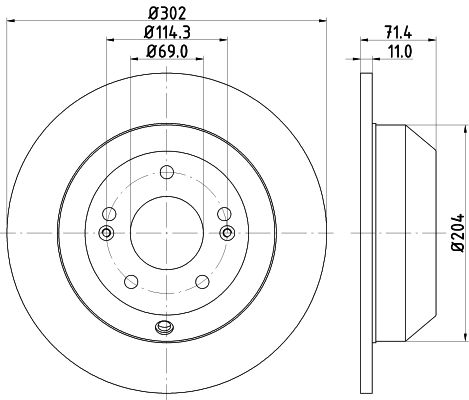 Bremsscheibe Hinterachse Hella Pagid 8DD 355 116-871 von Hella Pagid