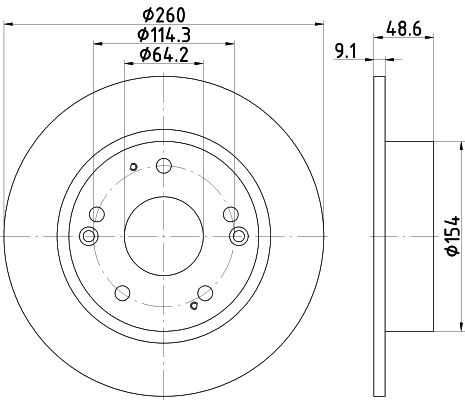 Bremsscheibe Hinterachse Hella Pagid 8DD 355 117-091 von Hella Pagid