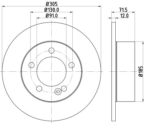 Bremsscheibe Hinterachse Hella Pagid 8DD 355 117-141 von Hella Pagid