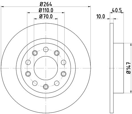 Bremsscheibe Hinterachse Hella Pagid 8DD 355 117-241 von Hella Pagid