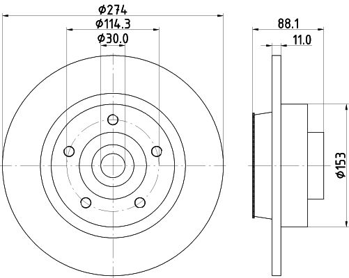 Bremsscheibe Hinterachse Hella Pagid 8DD 355 117-351 von Hella Pagid