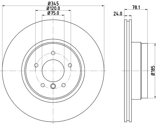 Bremsscheibe Hinterachse Hella Pagid 8DD 355 117-761 von Hella Pagid