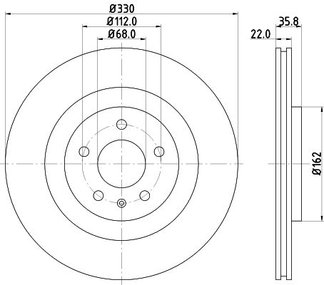 Bremsscheibe Hinterachse Hella Pagid 8DD 355 118-021 von Hella Pagid