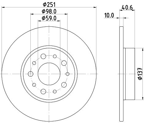 Bremsscheibe Hinterachse Hella Pagid 8DD 355 118-071 von Hella Pagid