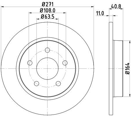 Bremsscheibe Hinterachse Hella Pagid 8DD 355 118-221 von Hella Pagid