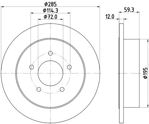 Bremsscheibe Hinterachse Hella Pagid 8DD 355 118-341 von Hella Pagid