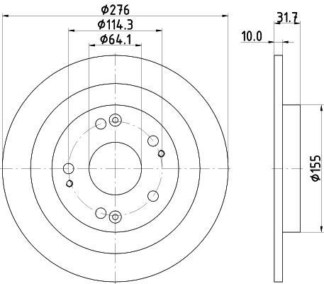 Bremsscheibe Hinterachse Hella Pagid 8DD 355 118-351 von Hella Pagid