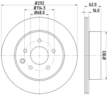 Bremsscheibe Hinterachse Hella Pagid 8DD 355 118-711 von Hella Pagid