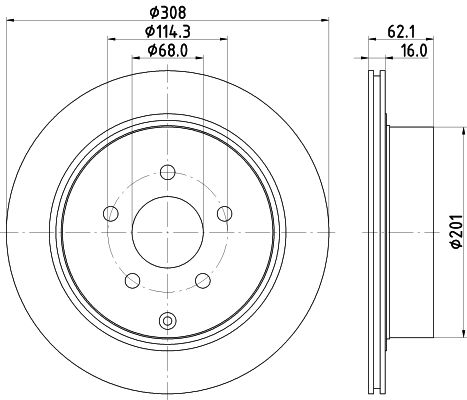 Bremsscheibe Hinterachse Hella Pagid 8DD 355 118-811 von Hella Pagid