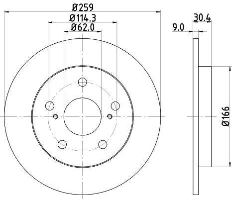 Bremsscheibe Hinterachse Hella Pagid 8DD 355 118-981 von Hella Pagid