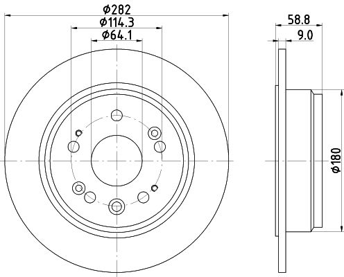 Bremsscheibe Hinterachse Hella Pagid 8DD 355 119-031 von Hella Pagid