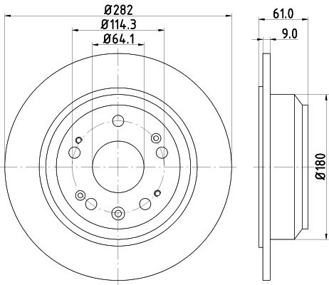 Bremsscheibe Hinterachse Hella Pagid 8DD 355 119-041 von Hella Pagid