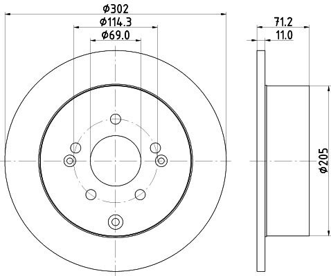 Bremsscheibe Hinterachse Hella Pagid 8DD 355 119-051 von Hella Pagid