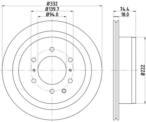 Bremsscheibe Hinterachse Hella Pagid 8DD 355 119-091 von Hella Pagid