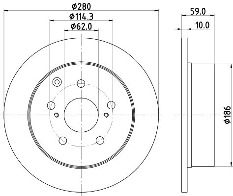 Bremsscheibe Hinterachse Hella Pagid 8DD 355 119-121 von Hella Pagid