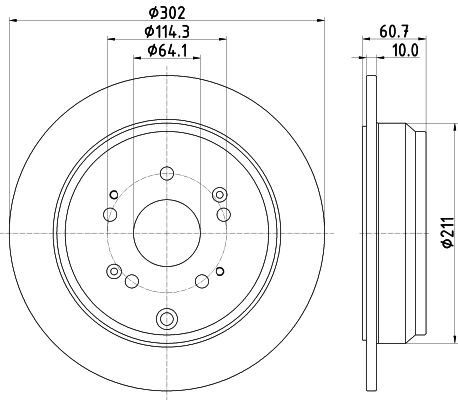 Bremsscheibe Hinterachse Hella Pagid 8DD 355 119-221 von Hella Pagid