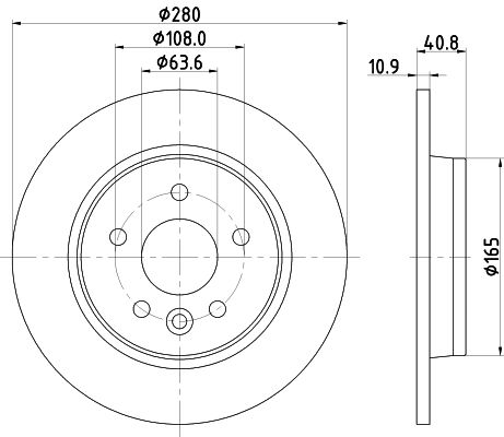 Bremsscheibe Hinterachse Hella Pagid 8DD 355 119-501 von Hella Pagid