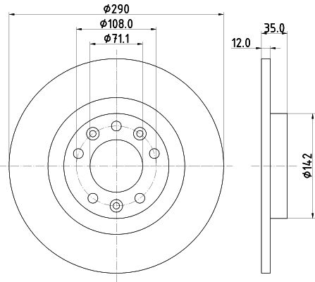 Bremsscheibe Hinterachse Hella Pagid 8DD 355 120-421 von Hella Pagid