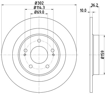 Bremsscheibe Hinterachse Hella Pagid 8DD 355 120-431 von Hella Pagid