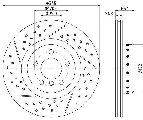 Bremsscheibe Hinterachse Hella Pagid 8DD 355 120-841 von Hella Pagid