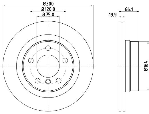 Bremsscheibe Hinterachse Hella Pagid 8DD 355 120-971 von Hella Pagid