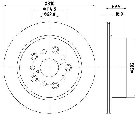 Bremsscheibe Hinterachse Hella Pagid 8DD 355 122-231 von Hella Pagid