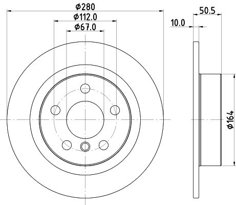 Bremsscheibe Hinterachse Hella Pagid 8DD 355 122-661 von Hella Pagid