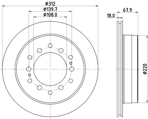 Bremsscheibe Hinterachse Hella Pagid 8DD 355 122-711 von Hella Pagid