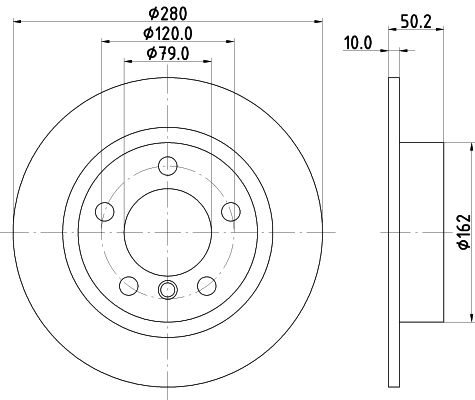 Bremsscheibe Hinterachse Hella Pagid 8DD 355 123-001 von Hella Pagid