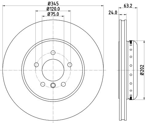 Bremsscheibe Hinterachse Hella Pagid 8DD 355 123-231 von Hella Pagid