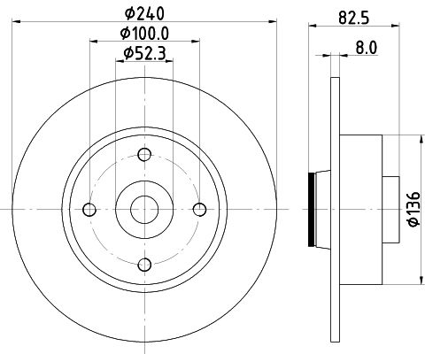 Bremsscheibe Hinterachse Hella Pagid 8DD 355 123-241 von Hella Pagid