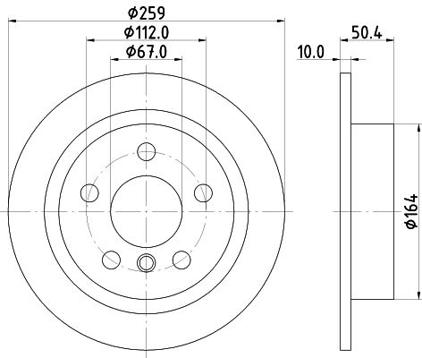 Bremsscheibe Hinterachse Hella Pagid 8DD 355 123-491 von Hella Pagid